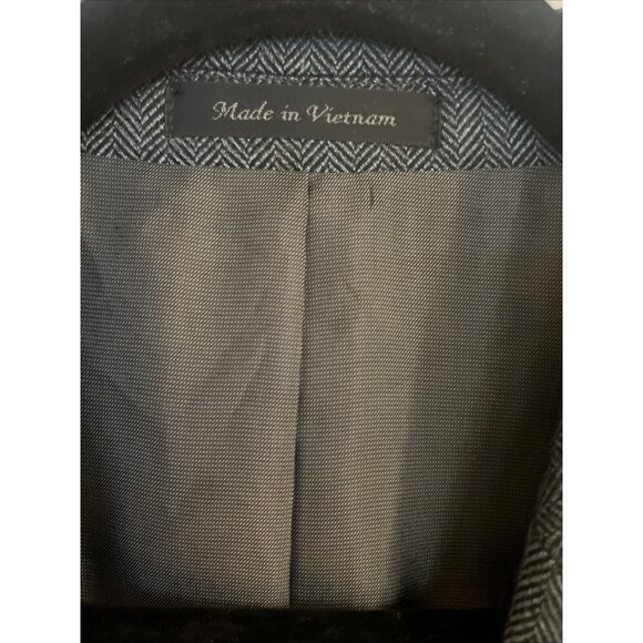 Michael Kors Jacket Mens 42L Gray Herringbone Two Button Blazer Suit Coat Career - Picture 3 of 13